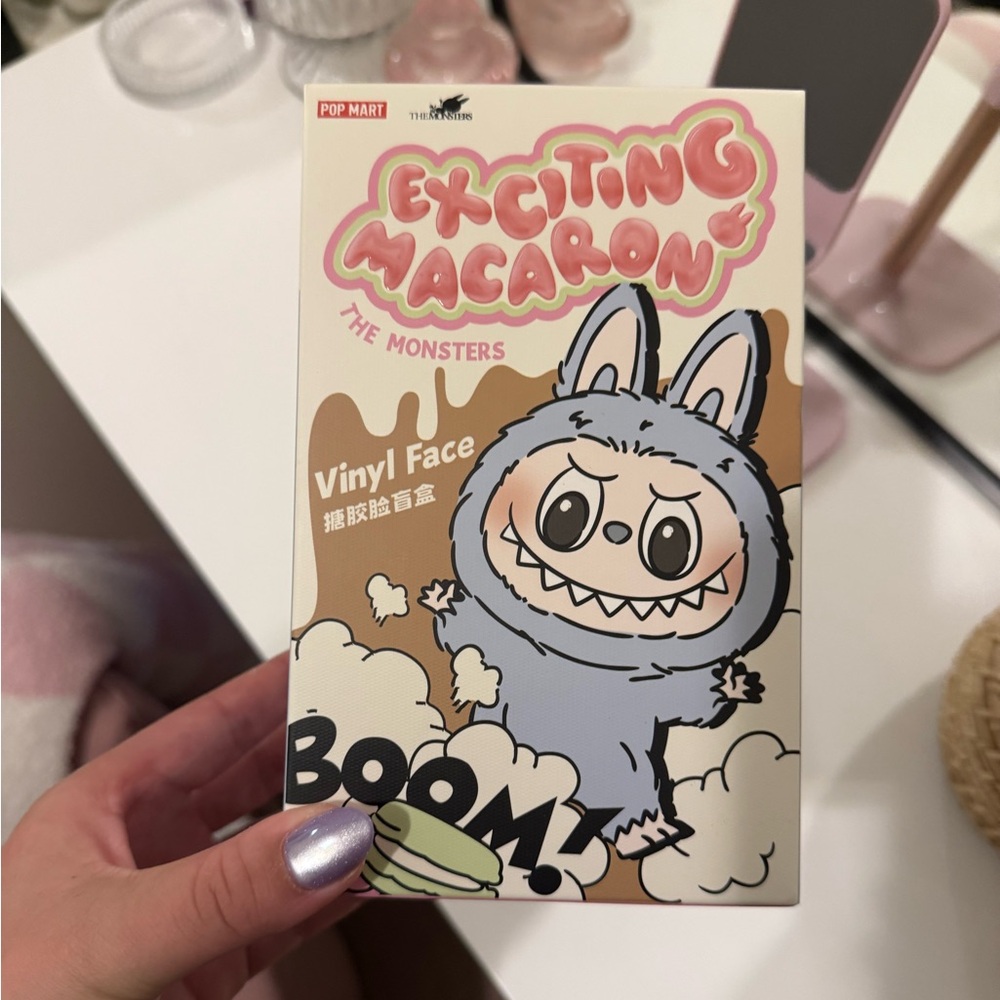 Labubu exciting macaron in lychee berry. Unopened in box